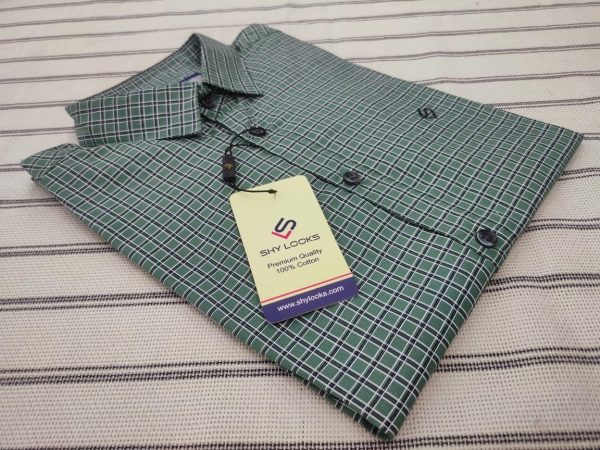 cotton full sleeve check shirt for men's