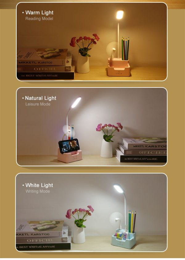 4 in 1 multi function led desk lamp with fan