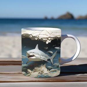 3d fish in water design mug