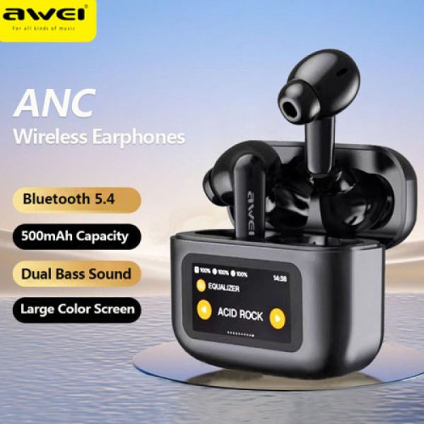 awei t56 anc earbuds with led touch display