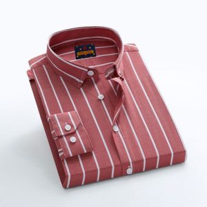 men's long sleeve stripe / print shirt