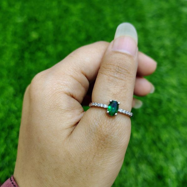 sapphire crystal ring – premium silver finish