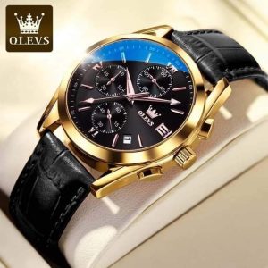 fashionable glass quartz analog men's watch