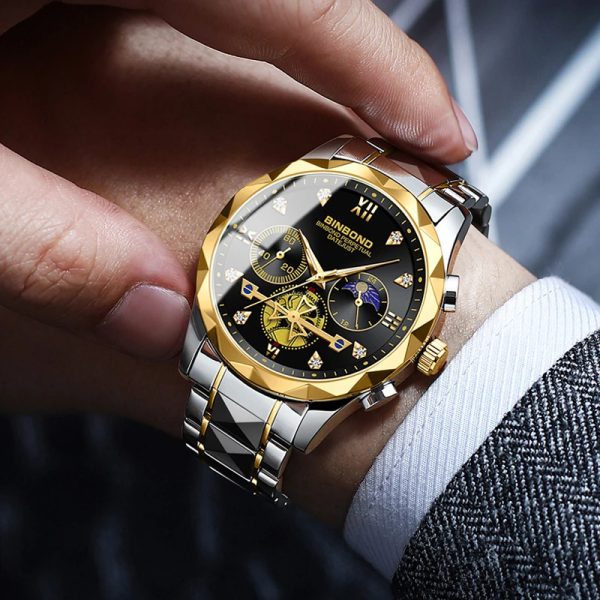 binbond b1236 brand fashion tourbillon dial quartz watches men’s luxury stainless steel