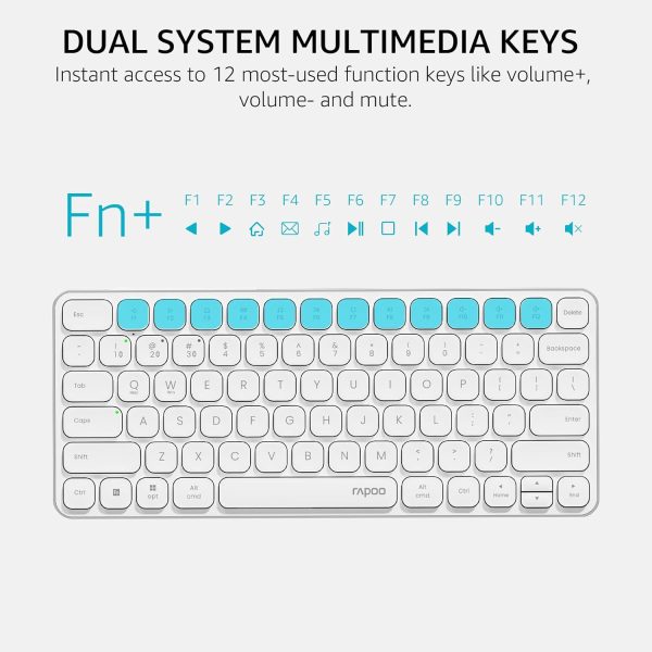 rapoo e9050l ultra slim multi mode wireless keyboard – white