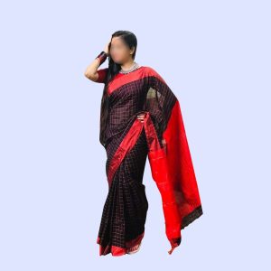 maroon& blue halfsilk saree for women