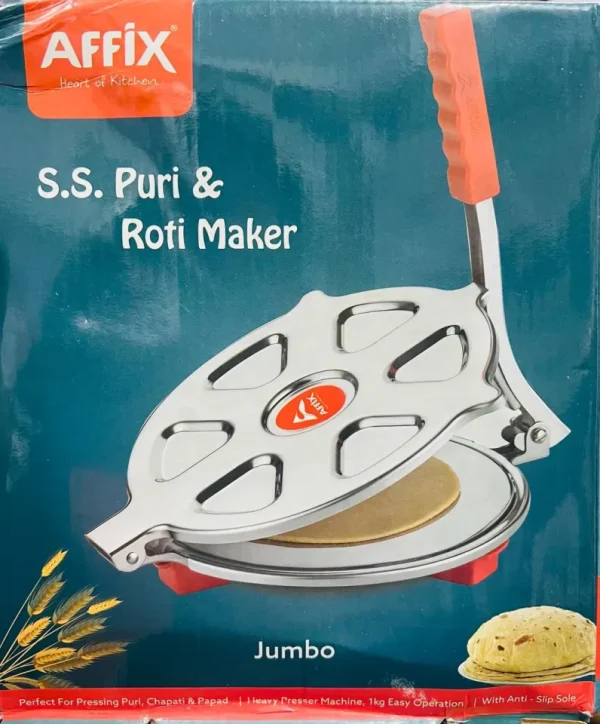 affix stainless steel kitchen press roti/puri maker machine