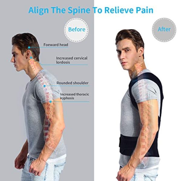 back support belt with fully adjustable straps relief lower & upper back pain