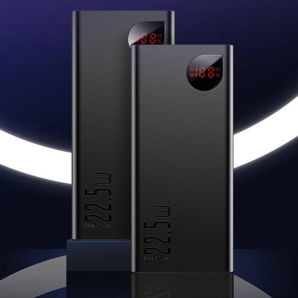 baseus adaman 20000mah 22.5w metal power bank with digital display – black