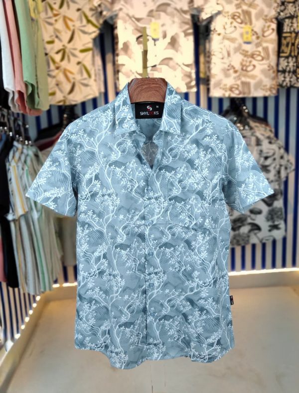 shy looks pure cotton half sleeve printed shirt