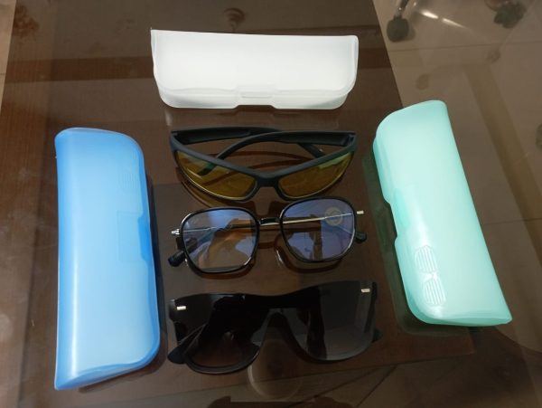 3 glasses combo package stylish white glasses & black glasses & night vision sunglasses 3 in one