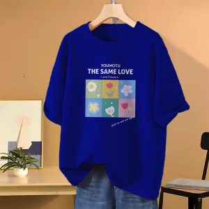 drop shoulder t shirt for women (blue)
