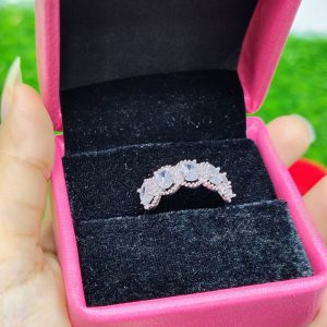 vintage oval crystal eternity ring