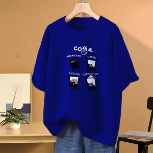 drop shoulder t shirt for women (blue)