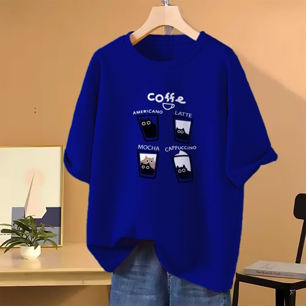 drop shoulder t shirt for women (blue)
