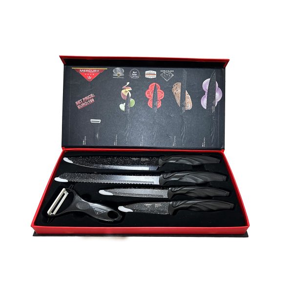 zepter 5 pcs non stick knife set for kitchen, super sharp high carbon stainless steel material