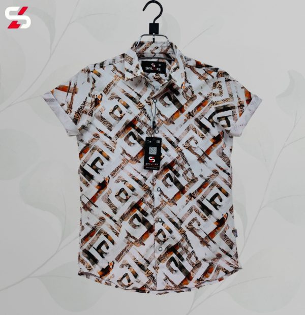 luxury popcorn half sleeve print shirt shy looks