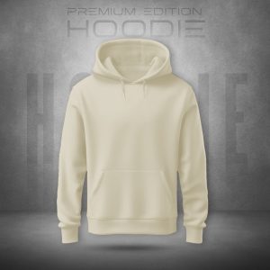 stylish premium quality solid color hoodie off white