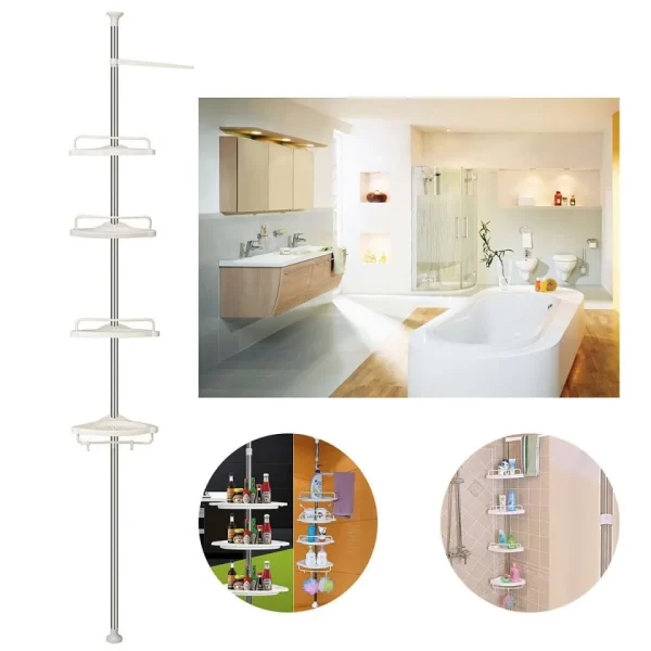 adjustable bathroom corner shelf rack