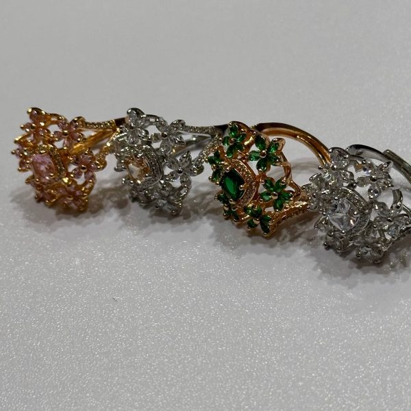 royal bloom designer stone ring – premium collection