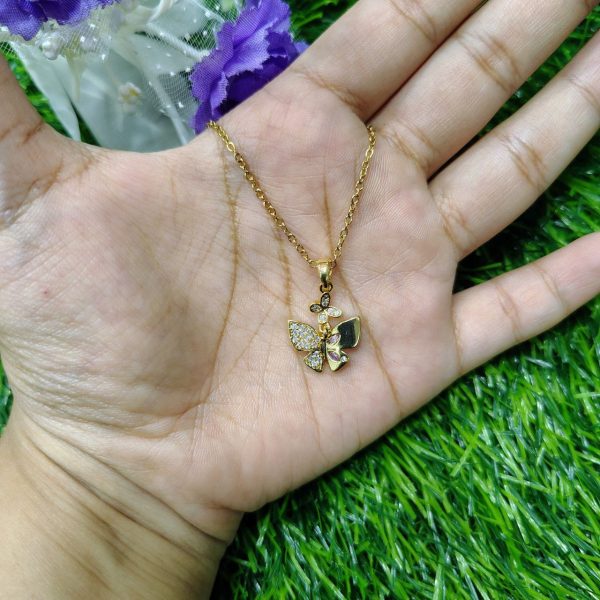 fantasy colorful acrylic butterfly pendant necklace for womens