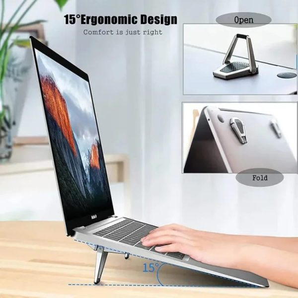 metal foldable laptop stand universal non slip bracket support for macbook pro air lenovo notebook laptops mount holder feets