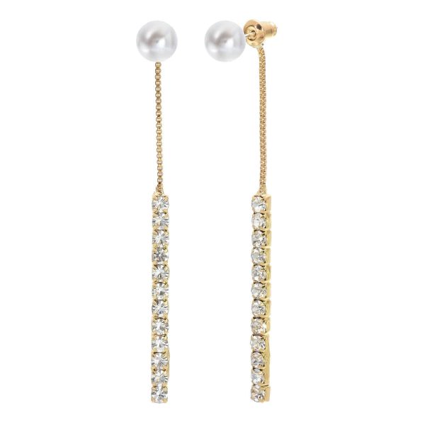 pearl dangle earrings | dangle diamond cut earrings | dangling earrings for women