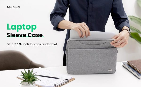 ugreen lp437 (30325) 15.9 inch grey laptop sleeve bag