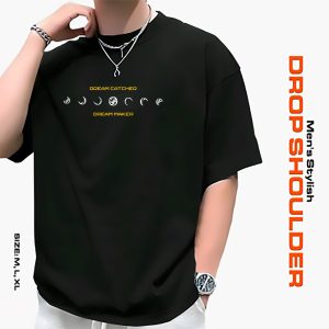men's stylish drop shoulder black