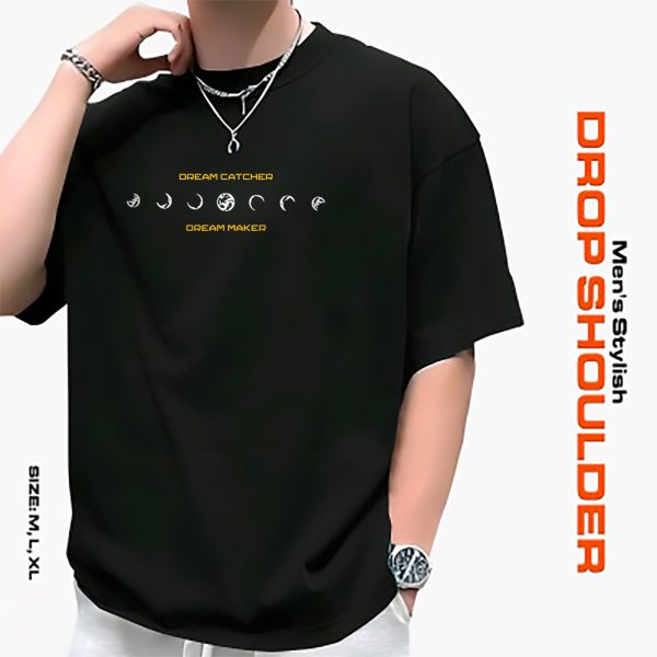 men's stylish drop shoulder black