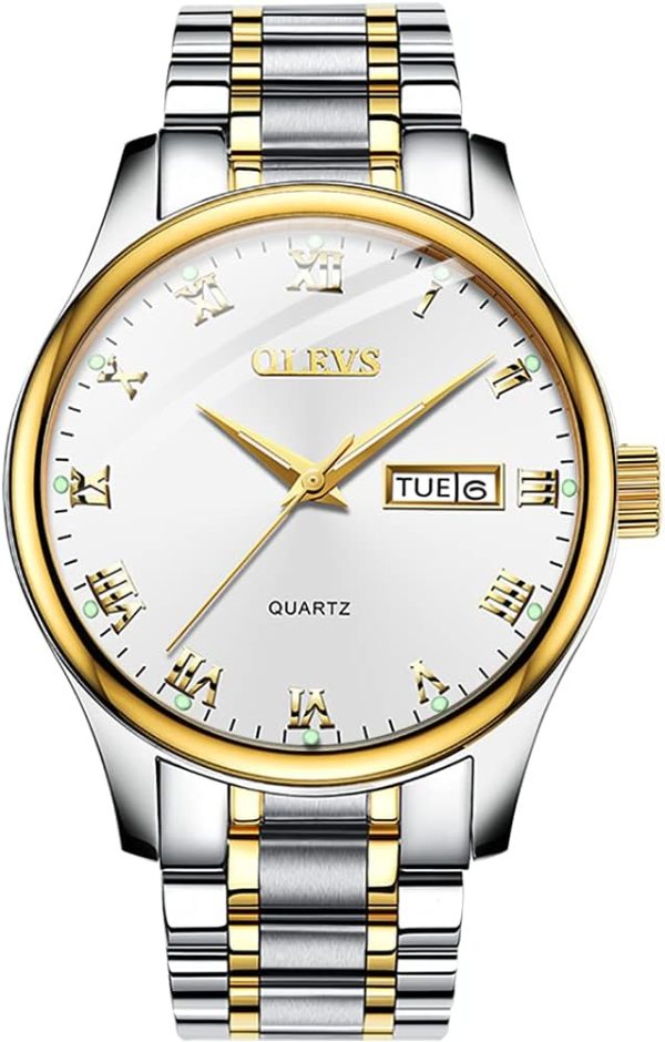 olevs 5563 chain watch –( white dial) for men