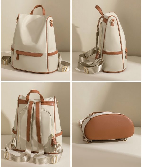 new design women backpack nylon waterproof anti theft travel bagpack(apricot)