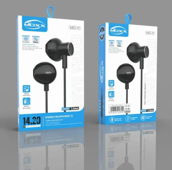 moxx stereo earphone (mo 11)| super bass music | 14.20mm long length wire | 3.5mm input type