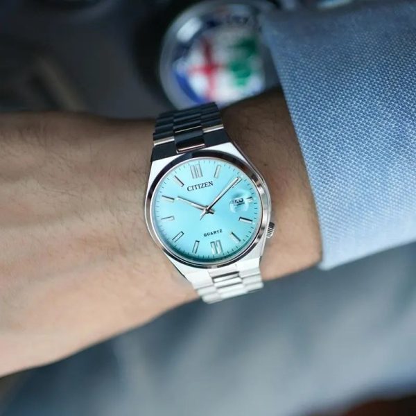 citizen tsuyosa men's blue rainbow dial watch