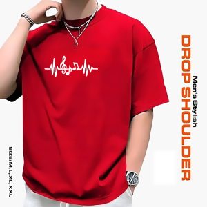 men's stylish drop shoulder red