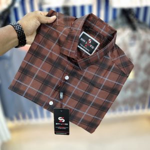 shy looks pure cotton 'full sleeve check shirt