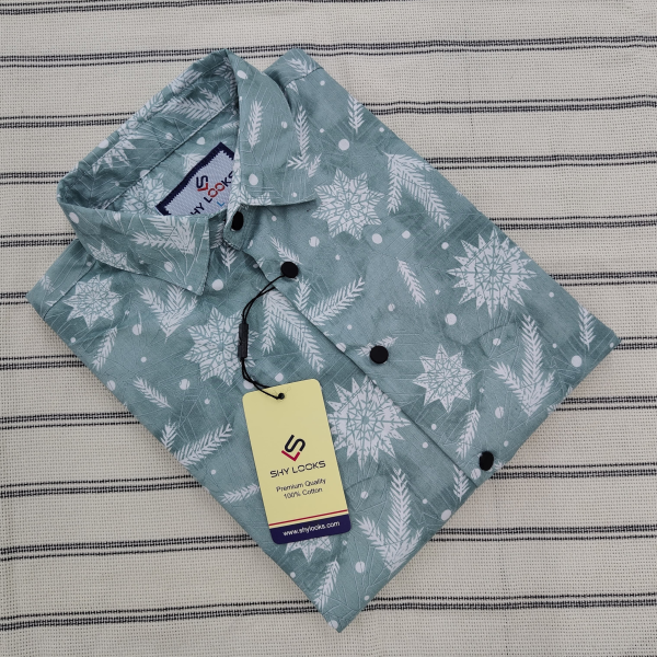 pure cotton full sleeve print shirt for men's