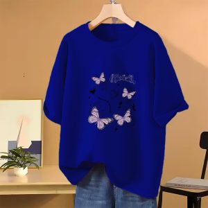 drop shoulder t shirt for women (blue)