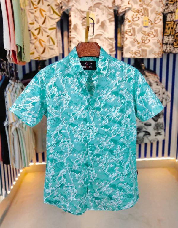 shy looks pure cotton half sleeve printed shirt