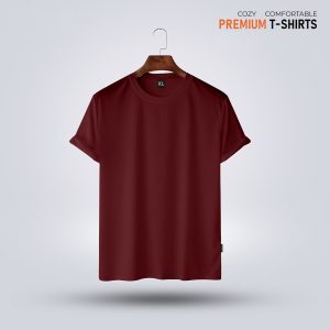 men's premium solid t shirt maroon