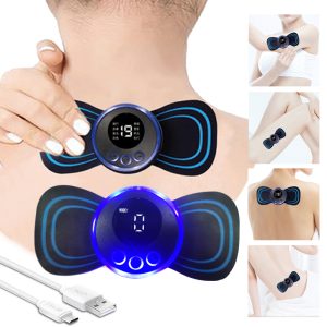 smart mini neck massager portable electronic stick double