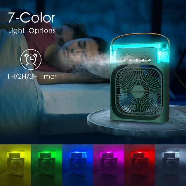 3 in 1 air cooling usb fan with led night light water fan