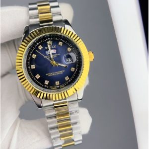 rolex quartz movement stainless steel analog watch for men