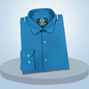 premium china micro stig shirt (formal / casual) (ocean blue)