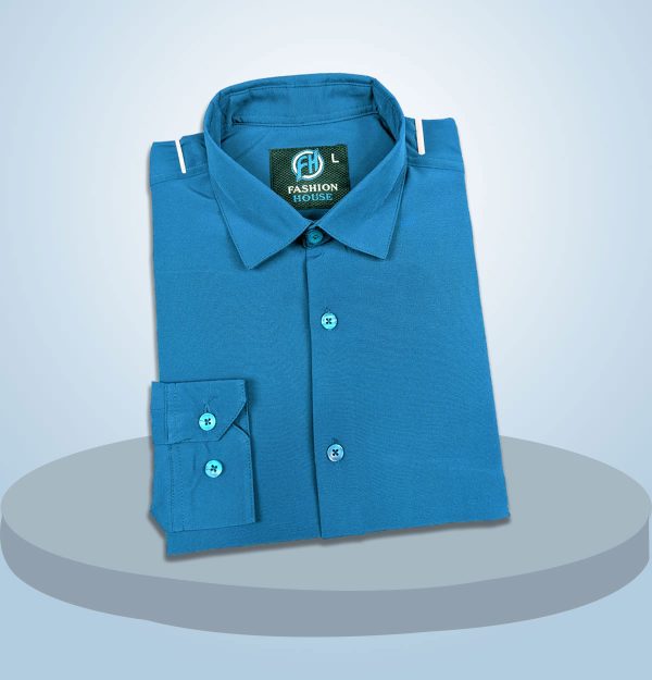 premium china micro stig shirt (formal / casual) (ocean blue)