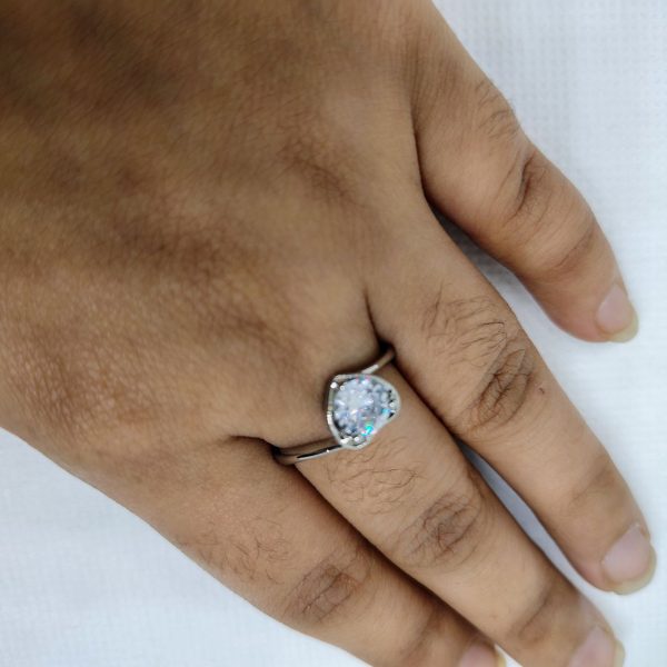 elegant pink tear drop ring