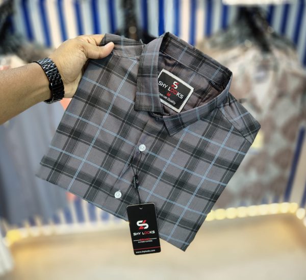 shy looks pure cotton 'full sleeve check shirt