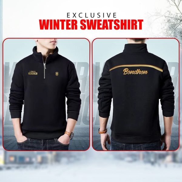 men's full sleeve sweatshirt black