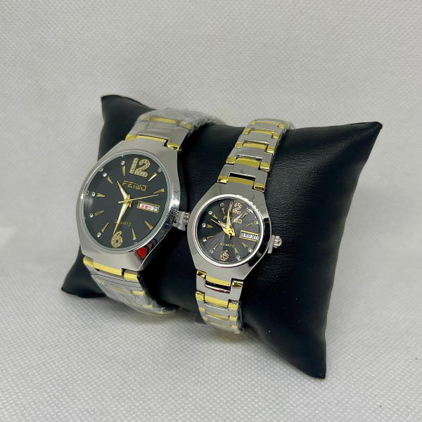 feiwo stainsles steel couple watch