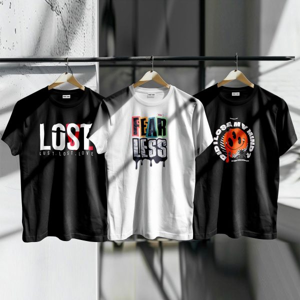 Unique Design Cotton T-Shirt 3-Piece Combo Pack - Image 5